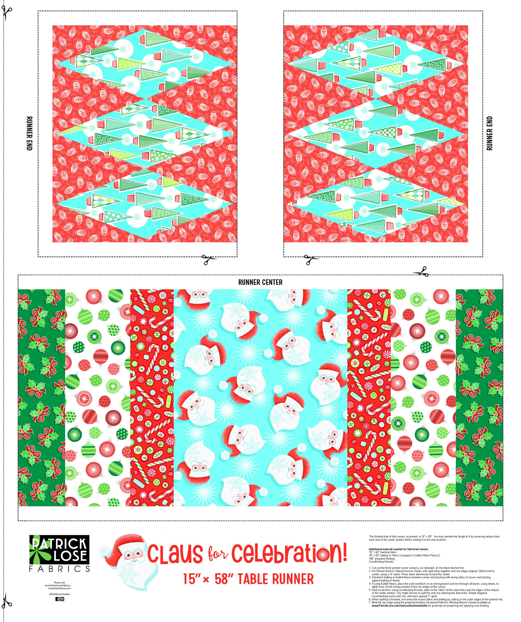 Claus for Celebration TABLE RUNNER 10567-19
