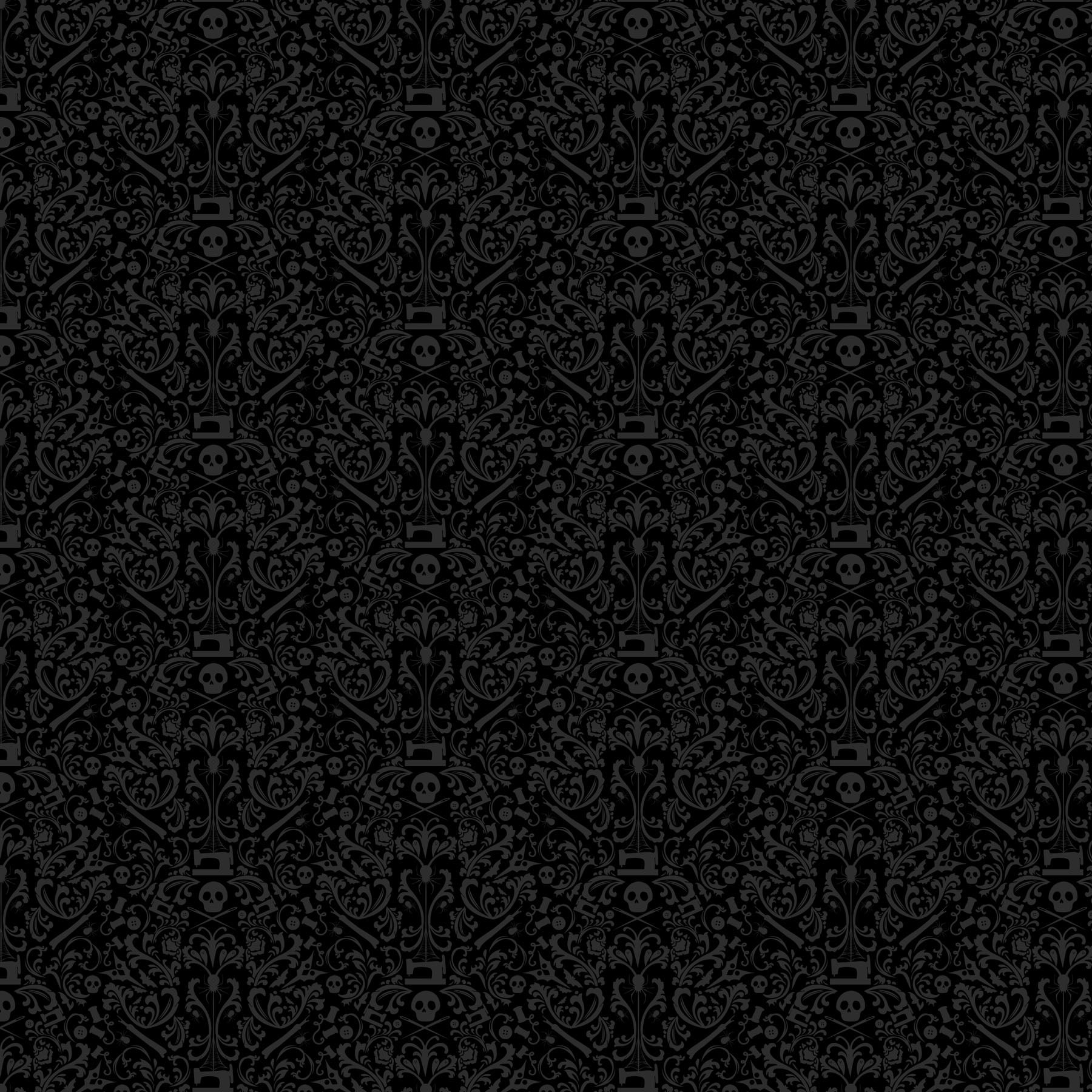 Mr Bones Sews - Damask Black- 91079-99